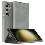 For Samsung Galaxy S24 Phone Case Nappa Texture PU Leather+PC Card Holder Cover