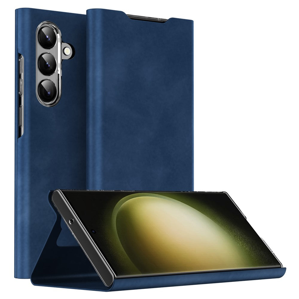 For Samsung Galaxy S24 Phone Case Nappa Texture PU Leather+PC Card Holder Cover