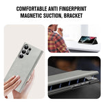 For Samsung Galaxy S24 Ultra Case Nappa Texture Stand Card Holder Mobile Phone Cover