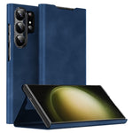 For Samsung Galaxy S24 Ultra Case Nappa Texture Stand Card Holder Mobile Phone Cover