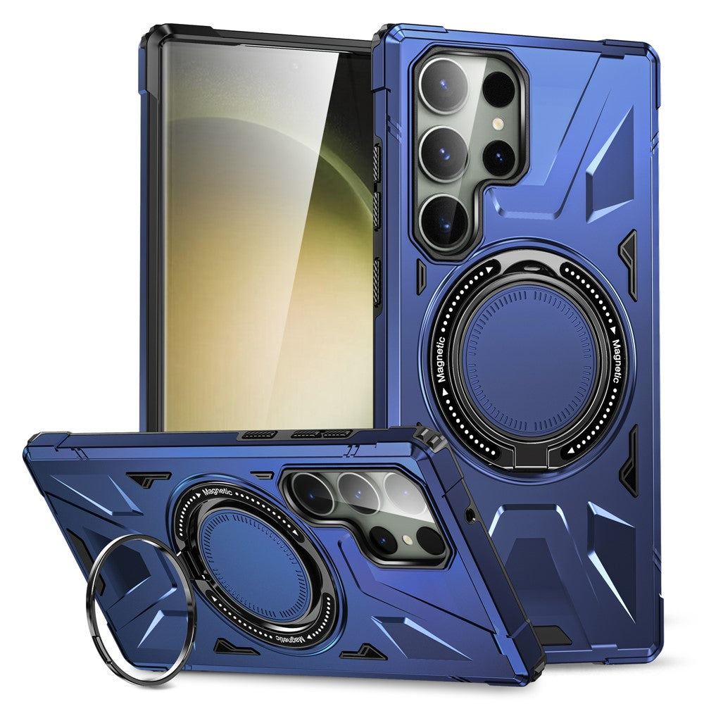 For Samsung Galaxy S24 Ultra Case TPU+PC Rotary Kickstand Phone Back Cover