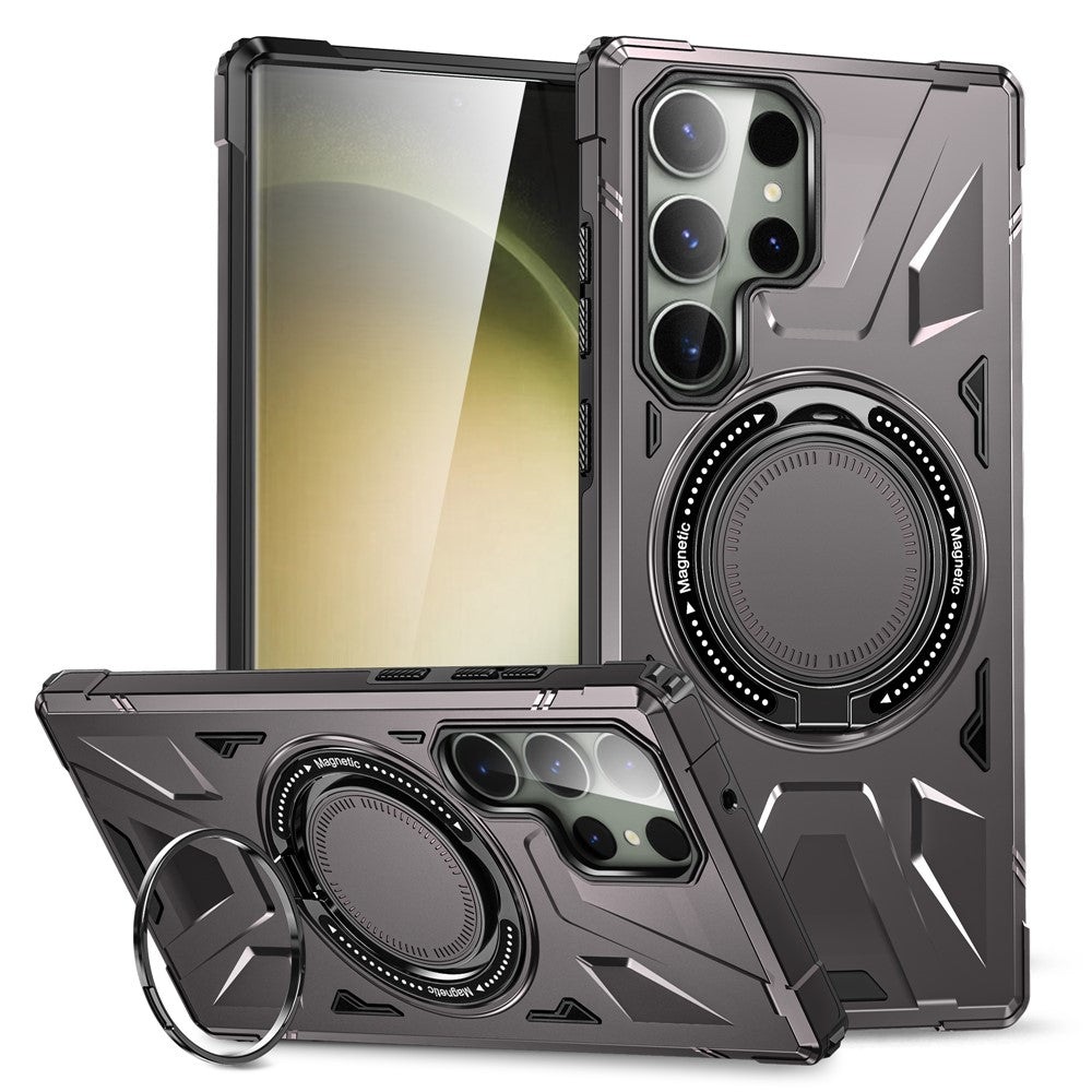 For Samsung Galaxy S24 Ultra Case TPU+PC Rotary Kickstand Phone Back Cover
