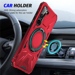For Samsung Galaxy S25 / S24 Magnetic Case TPU+PC Protective Cover with Ring Kickstand