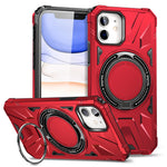 Til iPhone 12 / 12 Pro 6,1 tommer telefoncover TPU+PC magnetisk bagskal med roterende støttefod