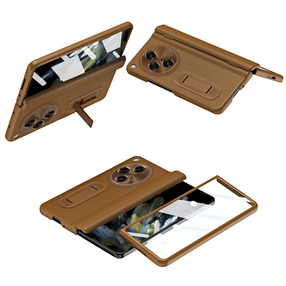Til OnePlus Open / Oppo Find N3 5G Etui Støttefod Telefoncover Hærdet Glasfilm