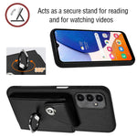 YB Leather Coating Series-7 for Samsung Galaxy A15 5G Case Rotary Ring Kickstand Phone Cover