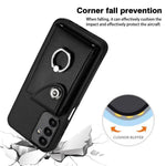 YB Leather Coating Series-7 for Samsung Galaxy A15 5G Case Rotary Ring Kickstand Phone Cover