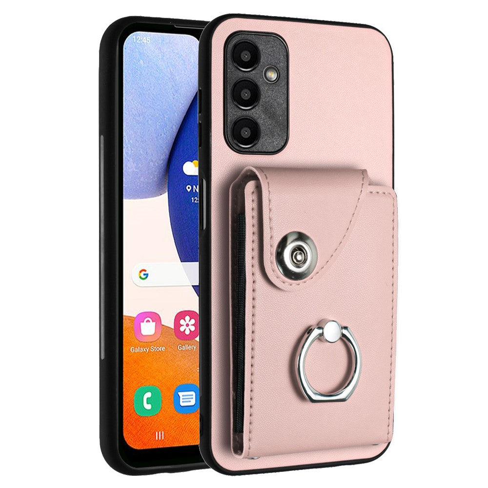 YB Leather Coating Series-7 for Samsung Galaxy A15 5G Case Rotary Ring Kickstand Phone Cover