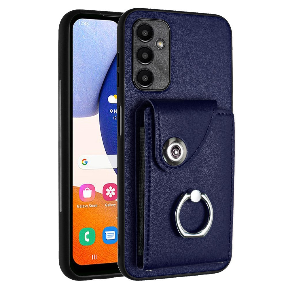 YB Leather Coating Series-7 for Samsung Galaxy A15 5G Case Rotary Ring Kickstand Phone Cover