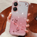 KADEM For Xiaomi Redmi 13C 4G / Poco C65 4G Case Flower Pattern Cell Phone TPU Gradient Back Cover
