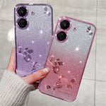 KADEM For Xiaomi Redmi 13C 4G / Poco C65 4G Case Flower Pattern Cell Phone TPU Gradient Back Cover