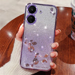KADEM For Xiaomi Redmi 13C 4G / Poco C65 4G Case Flower Pattern Cell Phone TPU Gradient Back Cover