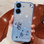 KADEM For Xiaomi Redmi 13C 4G / Poco C65 4G Case Flower Pattern Cell Phone TPU Gradient Back Cover