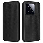 For Xiaomi 14 Leather Case Card Holder Carbon Fiber Texture Phone Cover