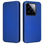 For Xiaomi 14 Leather Case Card Holder Carbon Fiber Texture Phone Cover