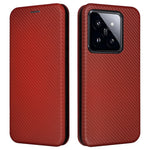 For Xiaomi 14 Leather Case Card Holder Carbon Fiber Texture Phone Cover