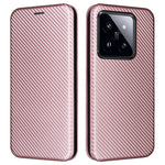 For Xiaomi 14 Leather Case Card Holder Carbon Fiber Texture Phone Cover