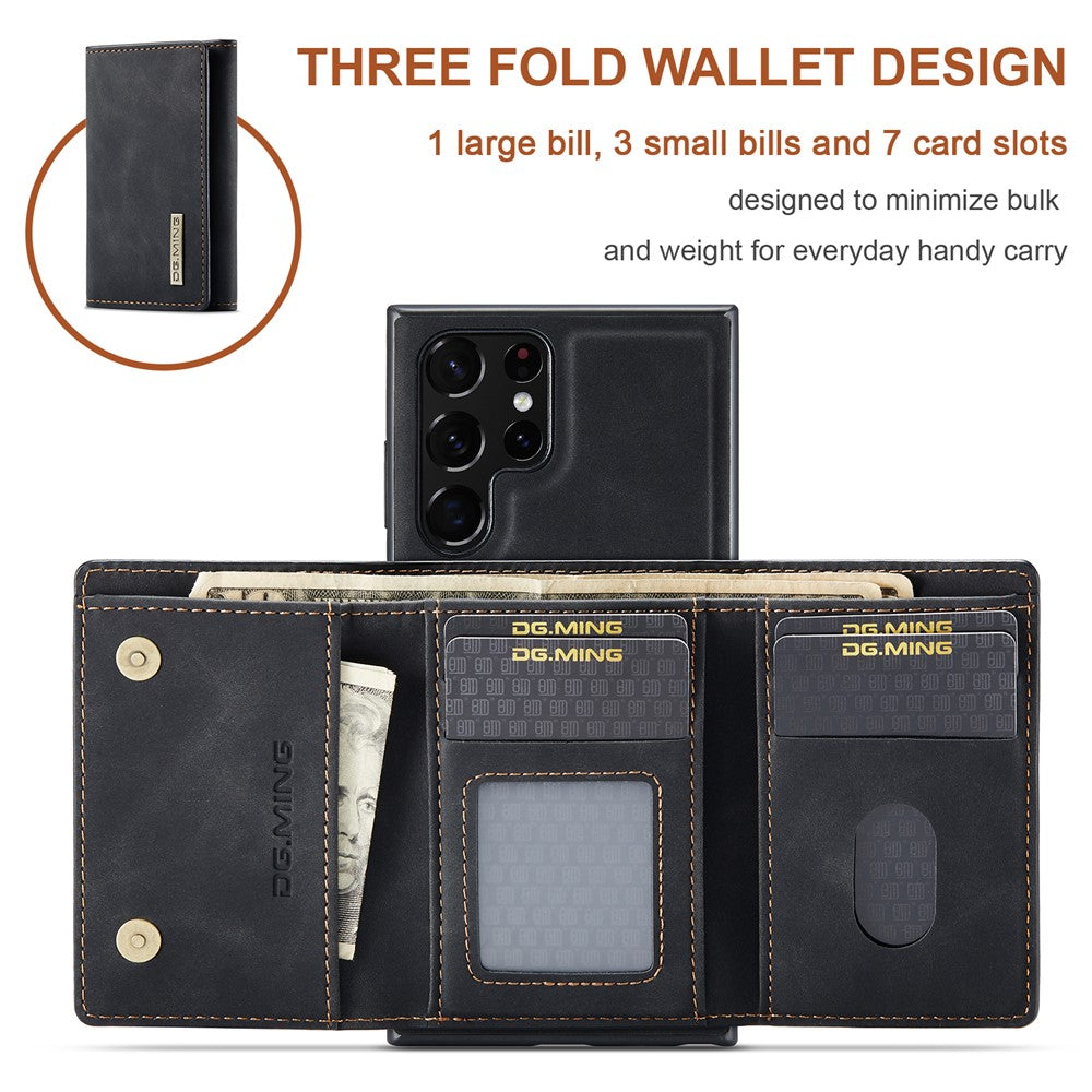 DG.MING M1 Series for Samsung Galaxy S24 Ultra Case Detachable Wallet Phone Cover
