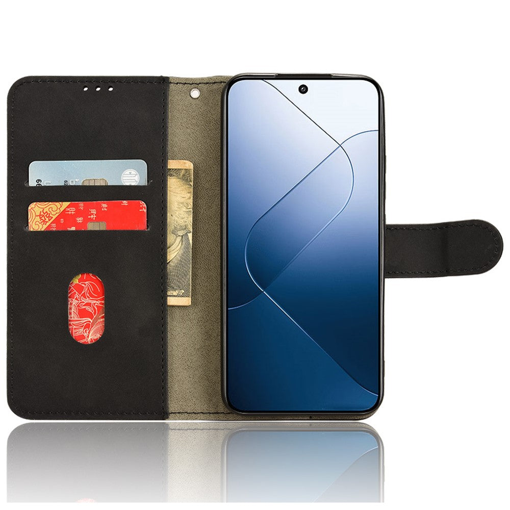 For Xiaomi 14 Cell Phone Case Skin-touch Stand Leather Wallet Cover