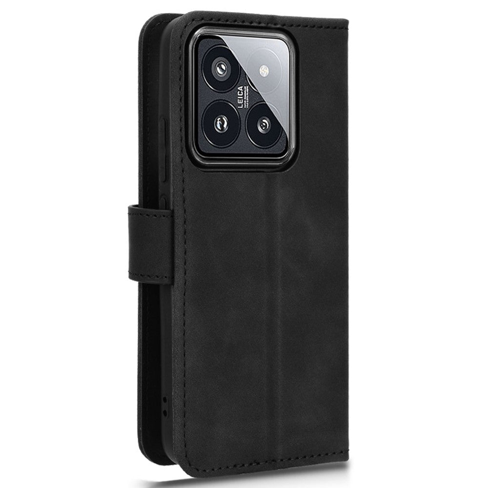 For Xiaomi 14 Cell Phone Case Skin-touch Stand Leather Wallet Cover