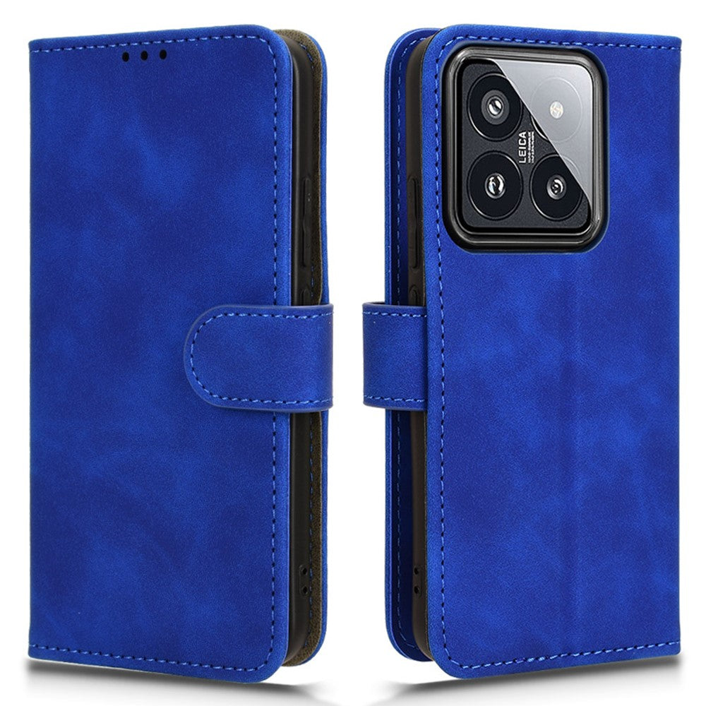 For Xiaomi 14 Cell Phone Case Skin-touch Stand Leather Wallet Cover