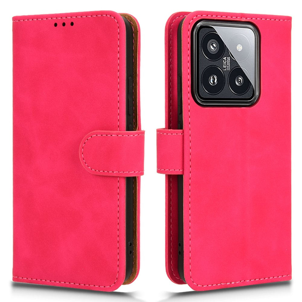 For Xiaomi 14 Cell Phone Case Skin-touch Stand Leather Wallet Cover