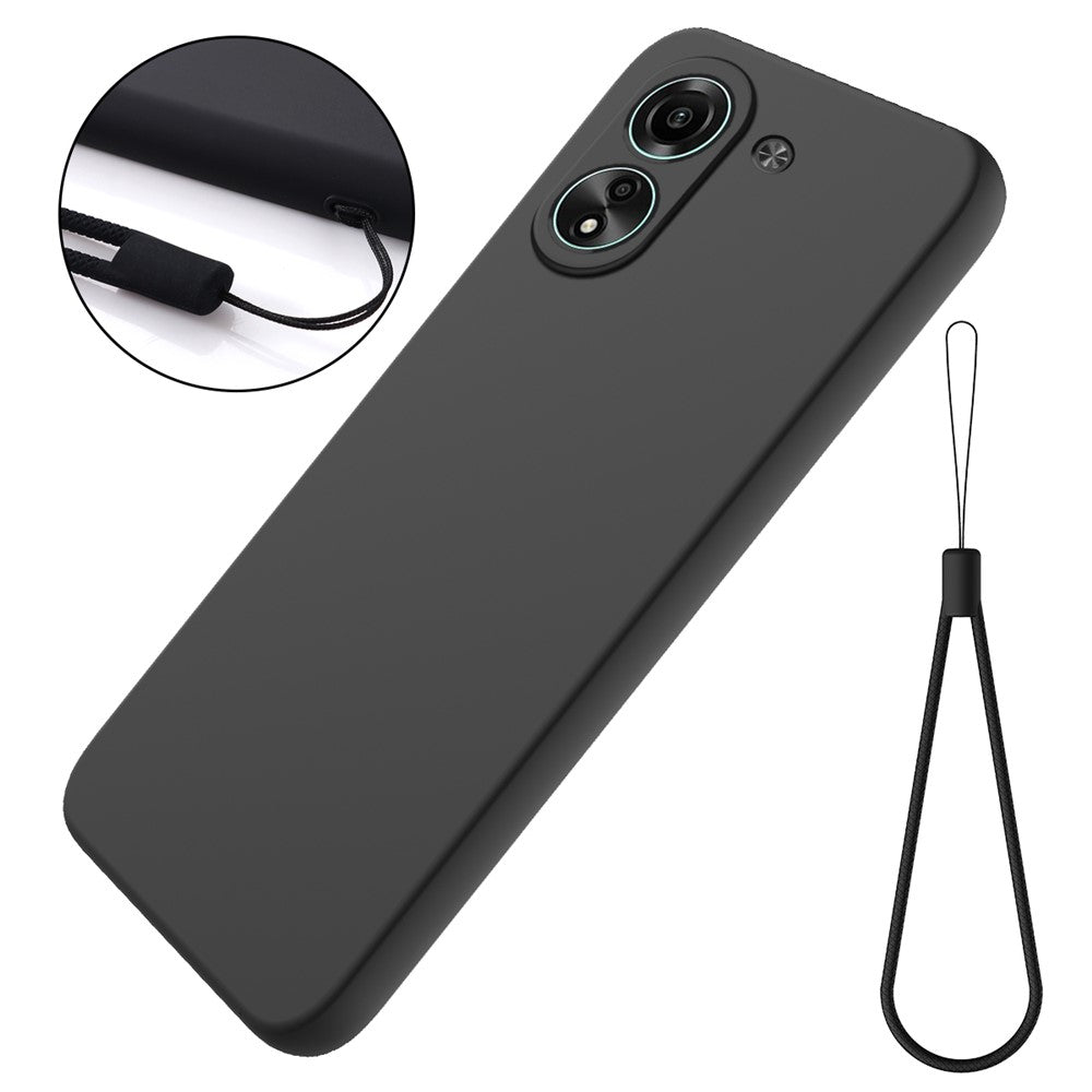 For Xiaomi Redmi 13C 4G / Poco C65 4G Case Soft Lining Liquid Silicone Shell Slim-Fit Phone Cover with Strap