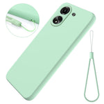 For Xiaomi Redmi 13C 4G / Poco C65 4G Case Soft Lining Liquid Silicone Shell Slim-Fit Phone Cover with Strap