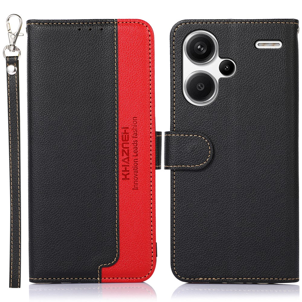 KHAZNEH För Xiaomi Redmi Note 13 Pro+ 5G RFID-blockerande mobilmobilfodral i läder