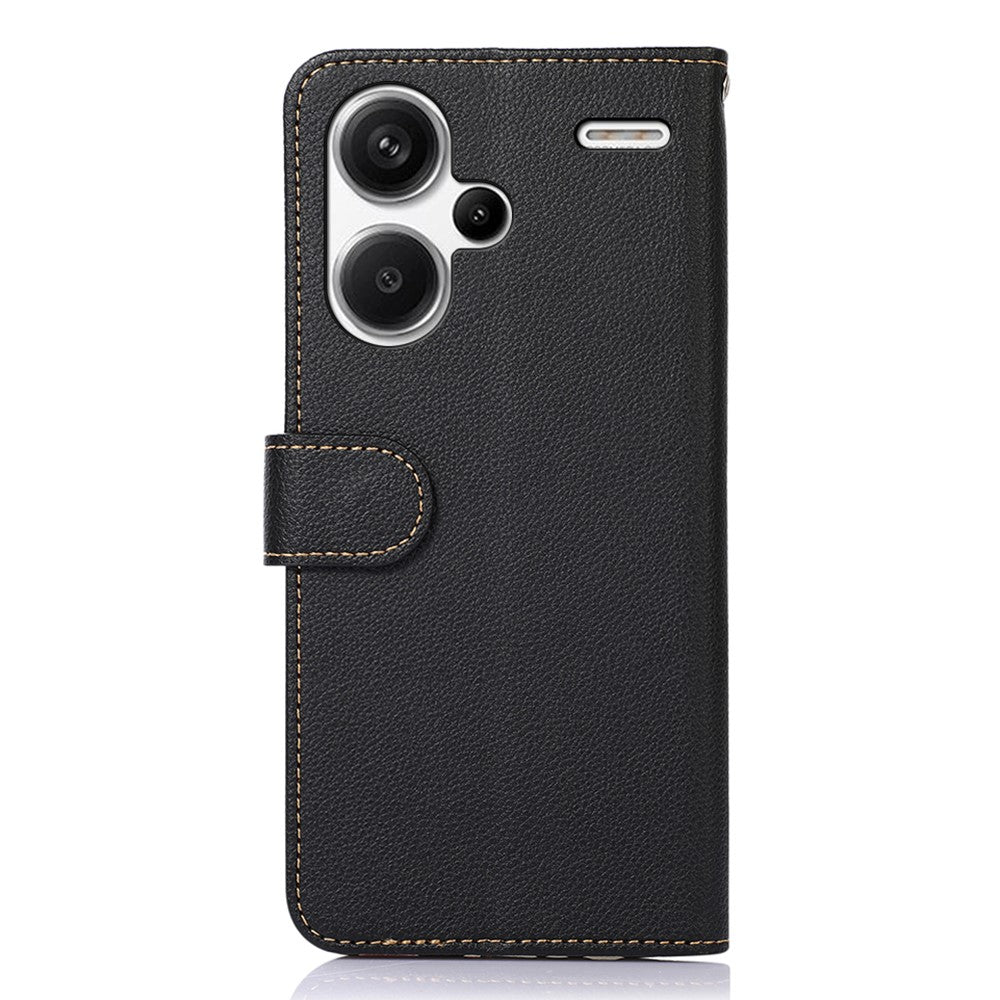 KHAZNEH För Xiaomi Redmi Note 13 Pro+ 5G RFID-blockerande mobilmobilfodral i läder