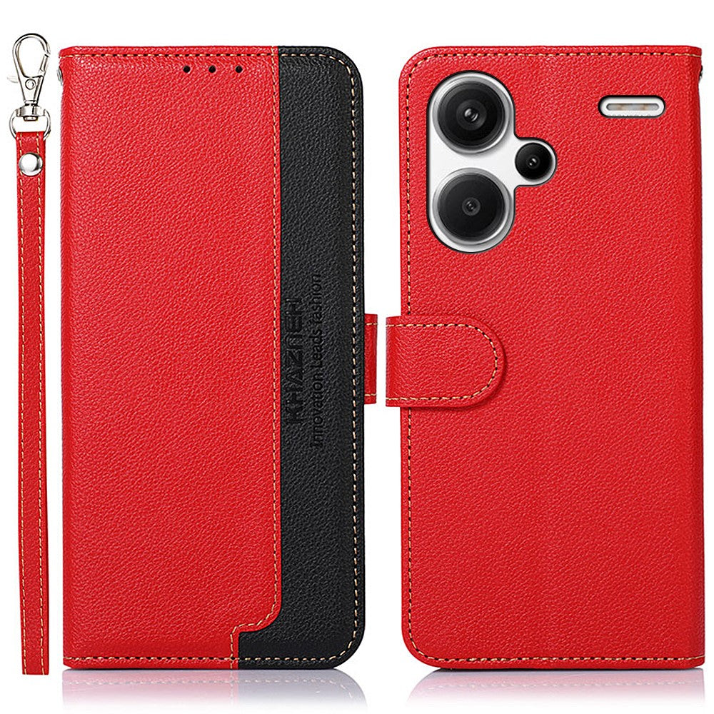 KHAZNEH För Xiaomi Redmi Note 13 Pro+ 5G RFID-blockerande mobilmobilfodral i läder