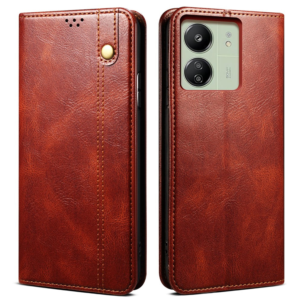 For Xiaomi Redmi 13C 4G / Poco C65 4G Cover PU Leather Anti-drop Stand Cell Phone Case