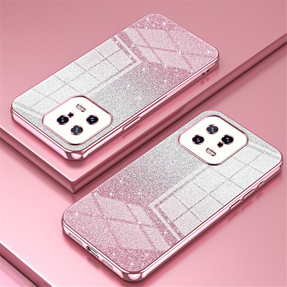 For Xiaomi 13 Cover Soft TPU Precise Cutout Gradient Glitter Design Cell Phone Case