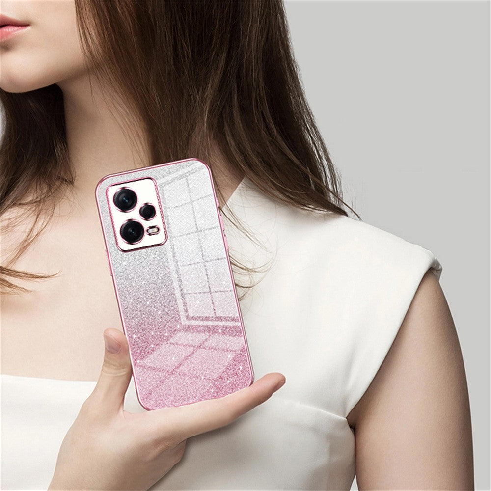 Bakstycke för Xiaomi Redmi Note 12 Pro+ 5G Precise Cutout Gradient Glitter TPU Mobilskal