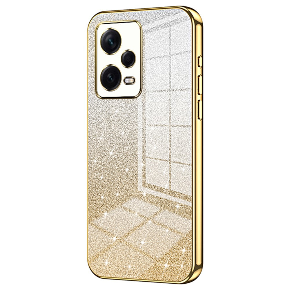 Back Shell for Xiaomi Redmi Note 12 Pro+ 5G Precise Cutout Gradient Glitter TPU Cell Phone Case