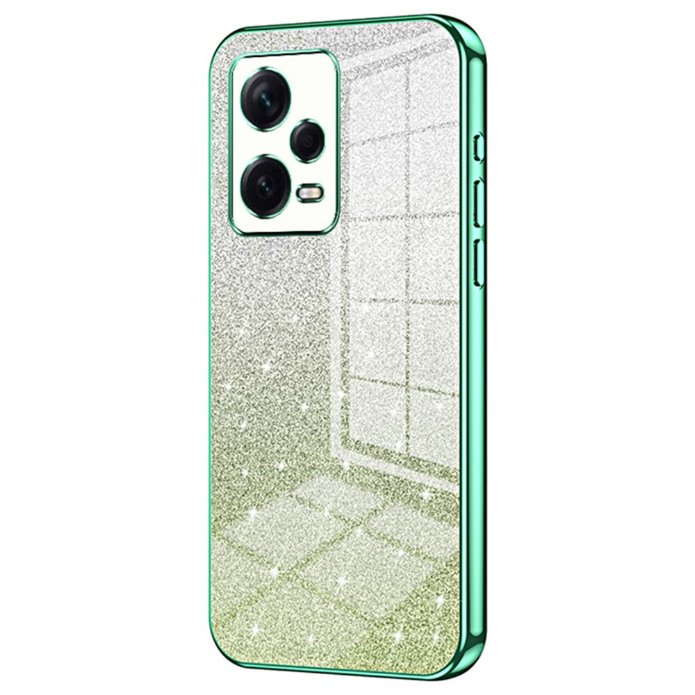 Back Shell for Xiaomi Redmi Note 12 Pro+ 5G Precise Cutout Gradient Glitter TPU Cell Phone Case