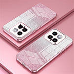 Back Protective Cover for Xiaomi 14 Precise Cutout Gradient Glitter TPU Cell Phone Case