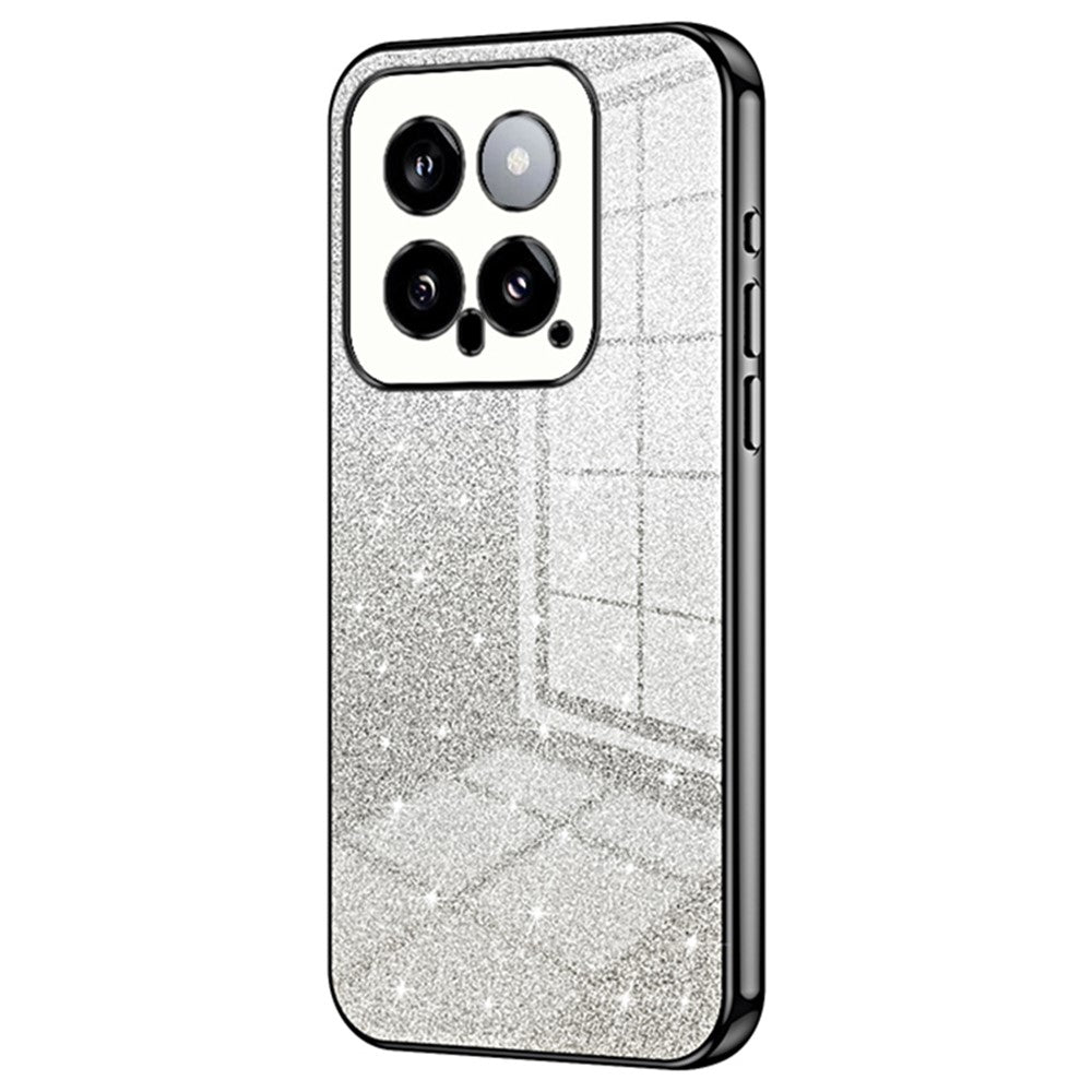 Back Protective Cover for Xiaomi 14 Precise Cutout Gradient Glitter TPU Cell Phone Case