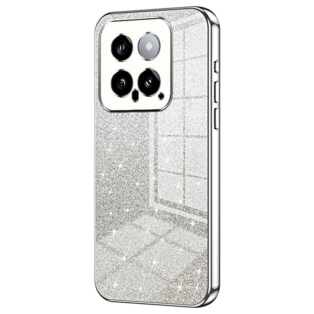 Back Protective Cover for Xiaomi 14 Precise Cutout Gradient Glitter TPU Cell Phone Case