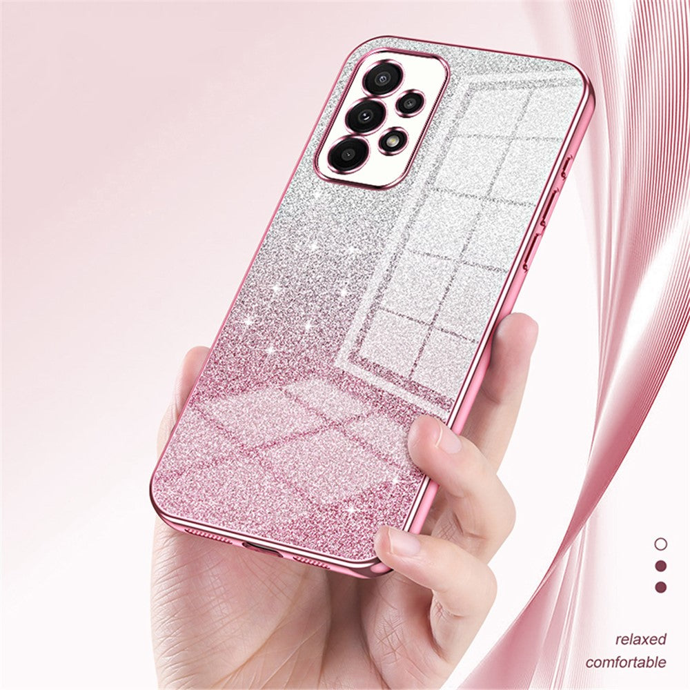 Til Samsung Galaxy A23 4G / A23 5G (Global Version) Cover med Glitter Design TPU Præcise Udskæringer Telefoncover