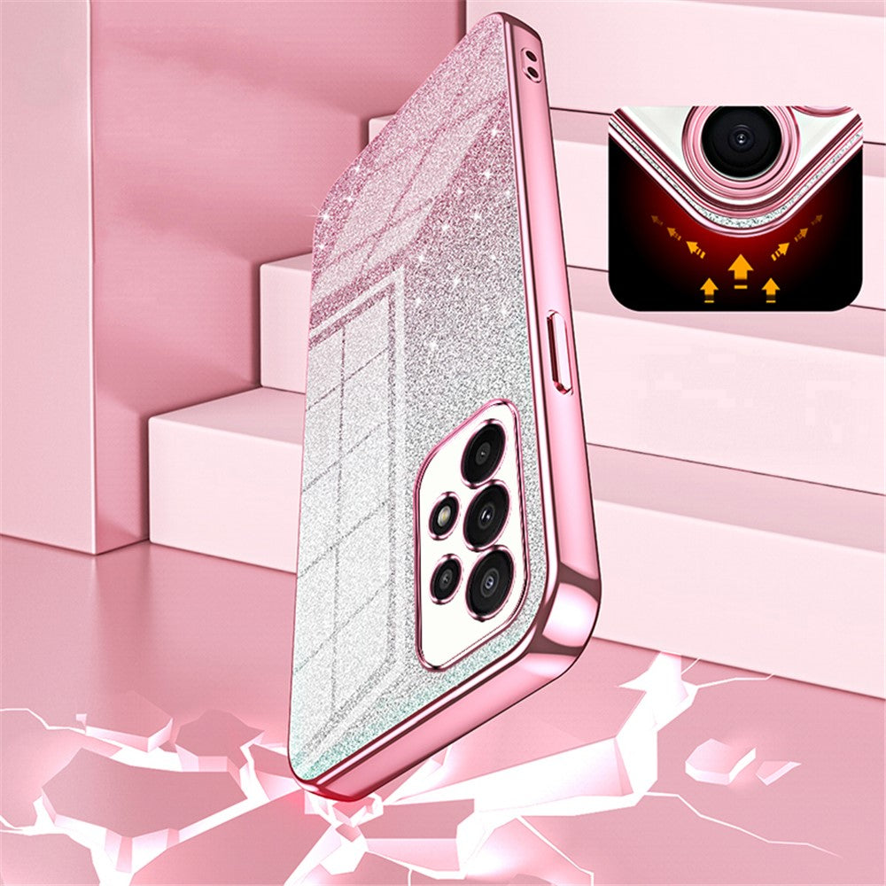 Til Samsung Galaxy A23 4G / A23 5G (Global Version) Cover med Glitter Design TPU Præcise Udskæringer Telefoncover