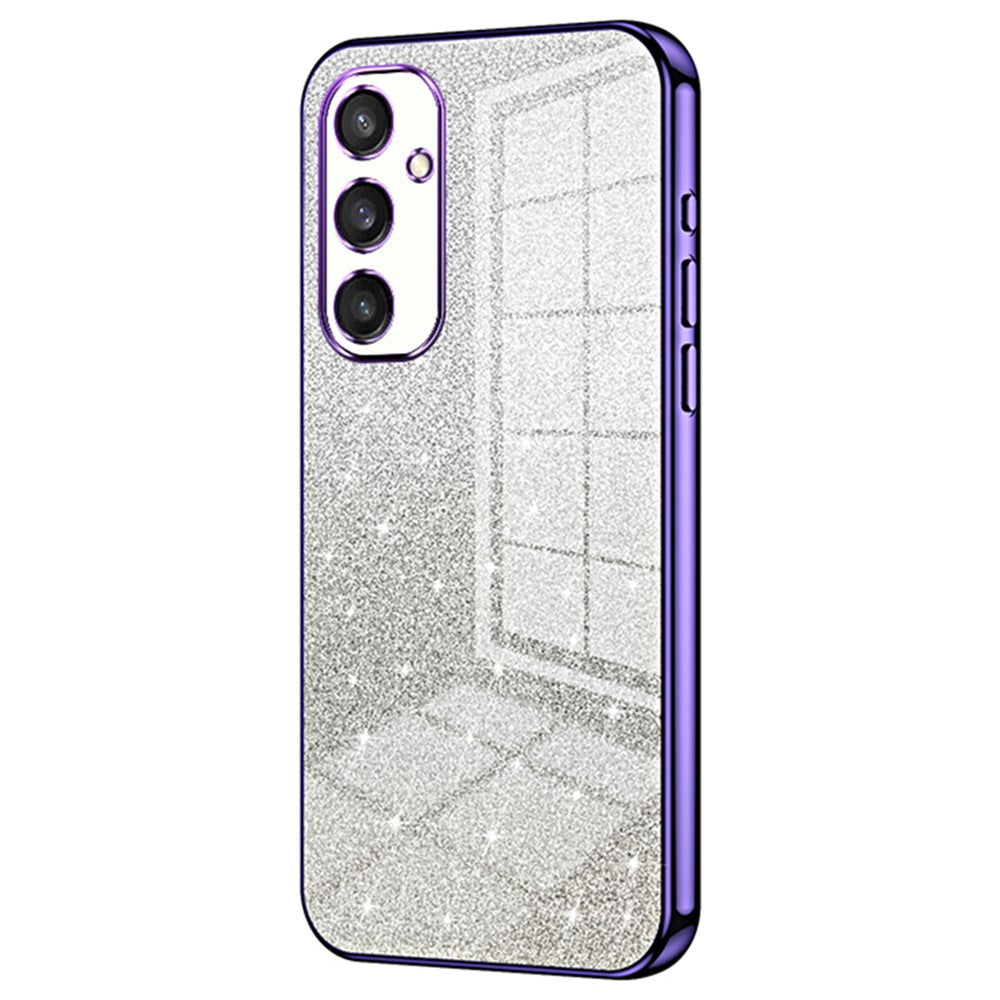 For Samsung Galaxy S24 Precise Cutout Cell Phone Case Gradient Glitter TPU Cover