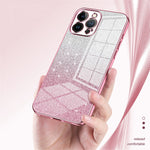 Cell Phone Case for iPhone 13 Pro Max Precise Cutout Electroplating Gradient Glitter TPU Cover