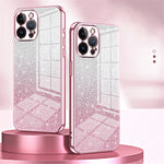 Cell Phone Case for iPhone 13 Pro Max Precise Cutout Electroplating Gradient Glitter TPU Cover