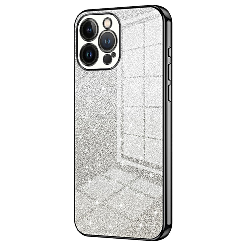 Cell Phone Case for iPhone 13 Pro Max Precise Cutout Electroplating Gradient Glitter TPU Cover