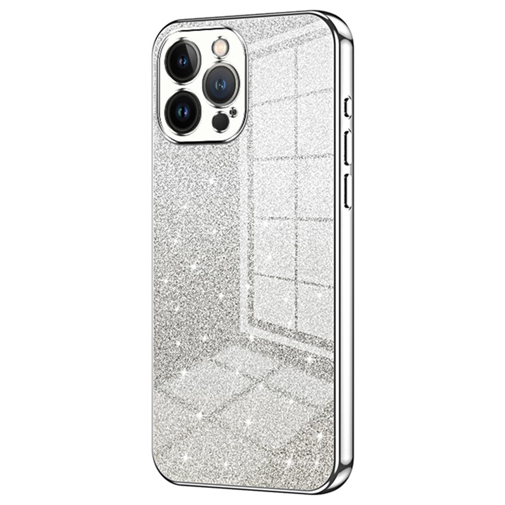 Cell Phone Case for iPhone 13 Pro Max Precise Cutout Electroplating Gradient Glitter TPU Cover