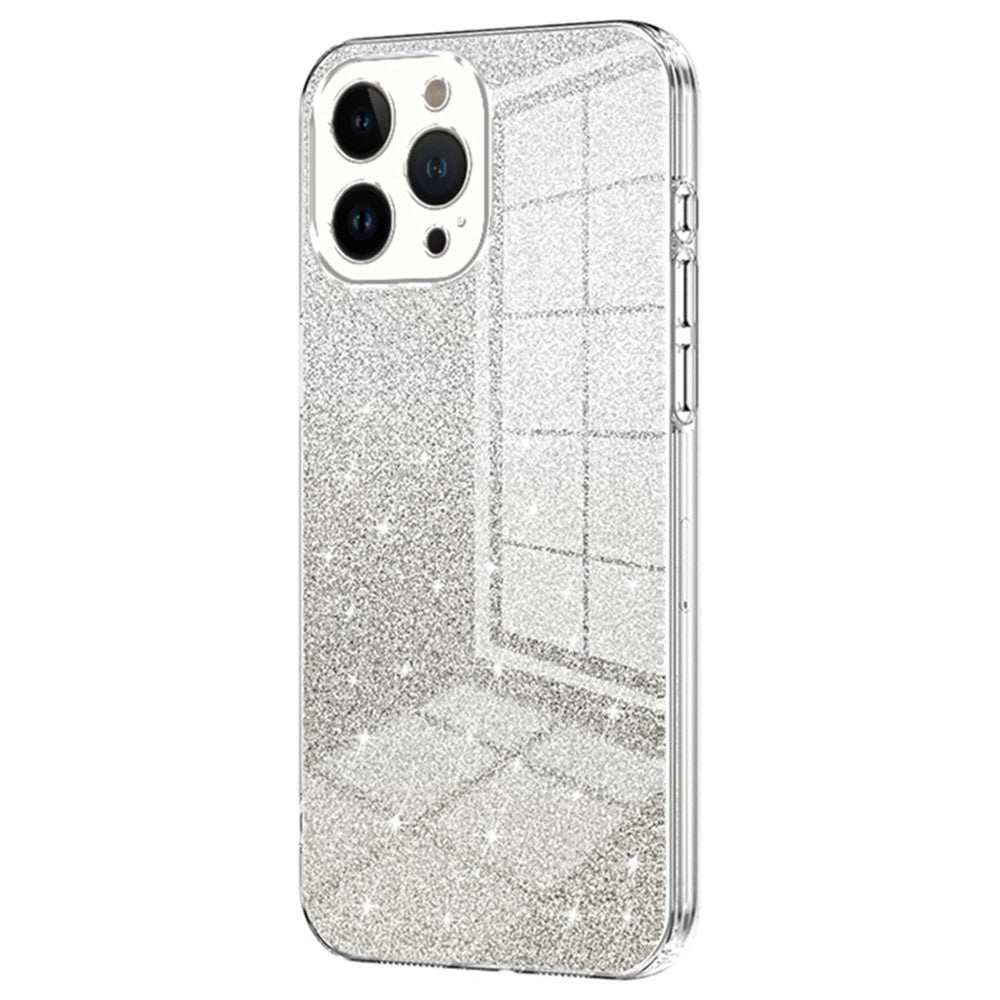 Cell Phone Case for iPhone 13 Pro Max Precise Cutout Electroplating Gradient Glitter TPU Cover