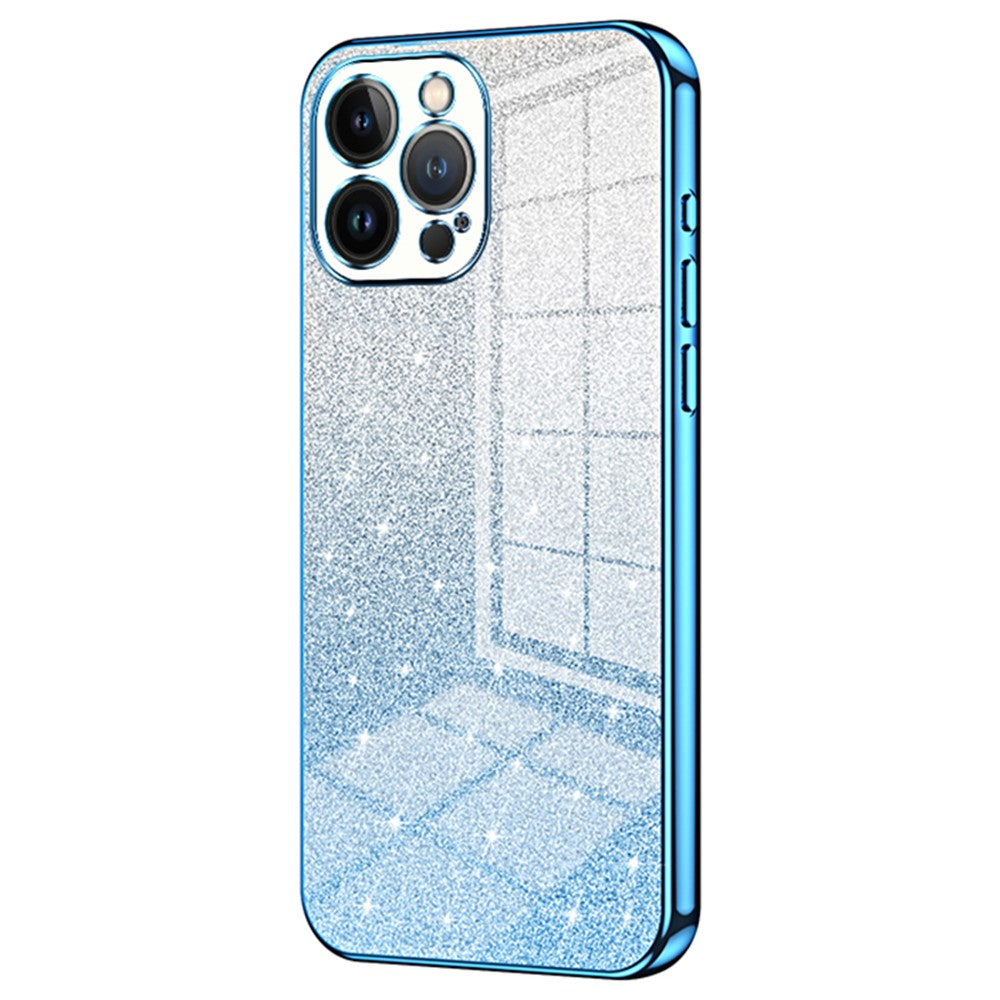 Cell Phone Case for iPhone 13 Pro Max Precise Cutout Electroplating Gradient Glitter TPU Cover