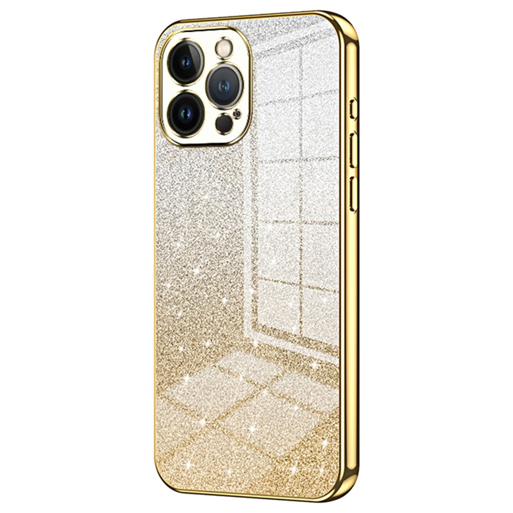 Cell Phone Case for iPhone 13 Pro Max Precise Cutout Electroplating Gradient Glitter TPU Cover