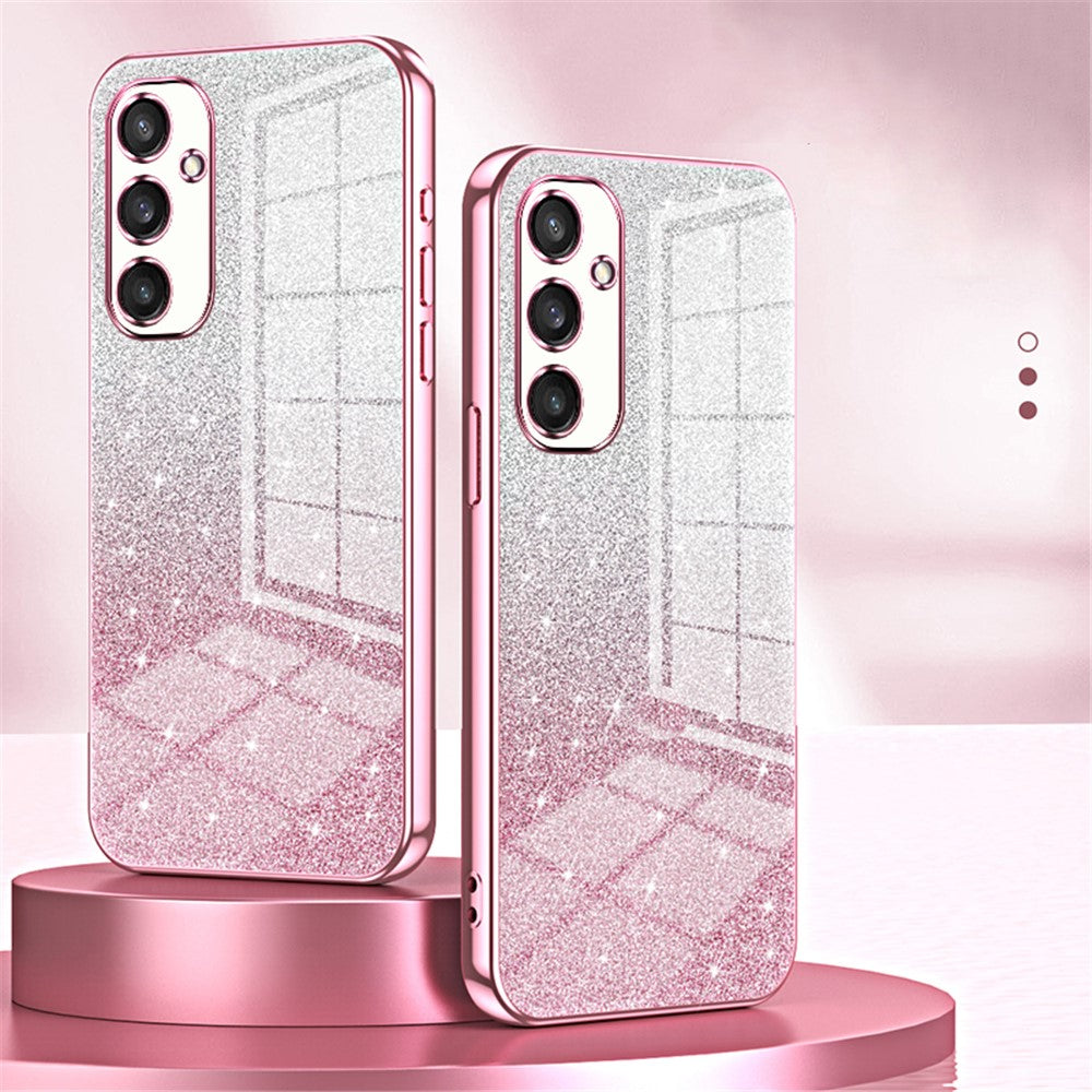 For Samsung Galaxy S24+ Cell Phone Case Precise Cutout TPU Electroplating Glitter Back Cover